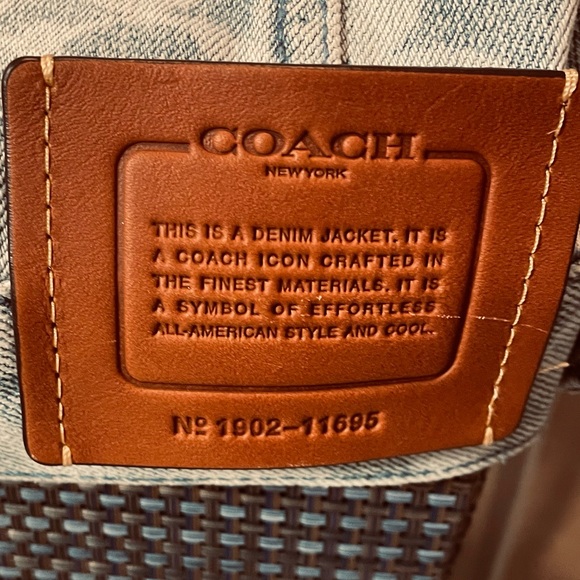 Coach Jacket - XL - Dapper Dan Inspired - Long-Sleeve Denim Jacket -  Blue White - Picture 12 of 14